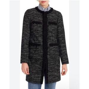 LKNW J. Crew Tweed Lurex Lady Coat with Braided Trim Size 00